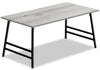 Atlas 40\" Modern Coffee Table - Grey Top with Black Metal Legs