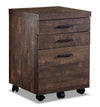 Bruno 18.25\" 3-Drawer Filing Cabinet - Brown