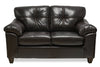 Made in Canada Addison 63\" Leather-Look Fabric Loveseat with Removable Seat Cushions and Tufting - Blackberry Black