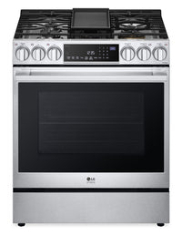 LG Studio 6.3 Cu. Ft. Smart Gas Range with Instaview & Air Fry - Smudge Proof Stainless Steel - LSGS…