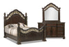 Wynn 5pc Bedroom Set with Bed, Dresser & Mirror, Cherry Brown - Queen Size