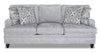 Made in Canada Bellmont 89\" Chenille Fabric Sofa with Reversible Cushions and Wood Legs - Platinum Grey