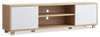 Kort & Co. Aiden 72\" TV Stand with Storage and Cable Management for TVs up to 80\"- Natural and White