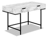 Butler 47.25\" Office Desk with 2-Drawers - White Marble Look