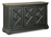 Isla Dining Server with Storage, 57.8\"W - Rustic Black