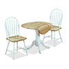 Hana 3pc Drop-Leaf Dining Set with Table & 2 Chairs, Pedestal Base, 40\"W - Two-Tone White & Natural
