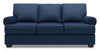Made in Canada Customizable Sofa Lab Roll 86\" Linen-Look Fabric Sofa with Rolled Arms - Pax Navy Blue