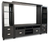 Bronx 104\" 4-Piece Wall Unit Entertainment Centre with Storage & Cable Management for TVs up to 65\"- Charcoal
