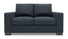 Made in Canada Customizable Sofa Lab Track  62\" Linen-Look Fabric Loveseat with Track Arms - Luna Sailor Blue
