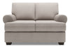 Made in Canada Customizable Sofa Lab Roll 64\" Linen-Look Fabric Loveseat with Rolled Arms - Pax Slate Grey