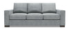 Made in Canada Customizable Sofa Lab Track 85\" Linen-Look Fabric Sofa Bed with Track Arms - Luna Pewter Grey