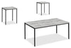Easton 42\" Modern 3-Pack Coffee + 2 End Tables - Grey with Black Metal Legs