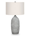 27\" Grey Textured Resin Table Lamp