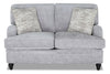 Made in Canada Bellmont 64\" Chenille Fabric Loveseat with Reversible Cushions and Wood Legs - Platinum Grey