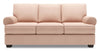 Made in Canada Customizable Sofa Lab Roll 86\" Linen-Look Fabric Sofa with Rolled Arms - Pax Rose Pink