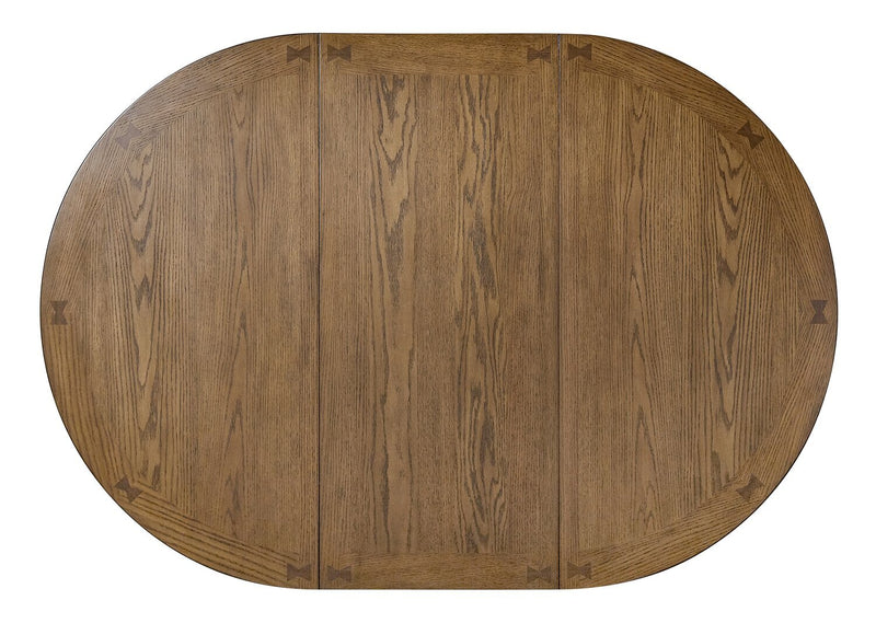 Dena Counter-Height Dining Table with 42-60\"W Extension, Round  - Oak Brown