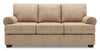 Made in Canada Customizable Sofa Lab Roll 86\" Chenille Fabric Sofa Bed with Rolled Arms - Luxury Taupe