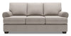 Made in Canada Customizable Sofa Lab Roll 86\" Linen-Look Fabric Sofa with Rolled Arms - Pax Slate Grey