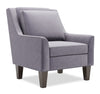 Made in Canada Sofa Lab Customizable Club 29\" Velvet Fabric Accent Chair with Wood Legs - Granite Grey