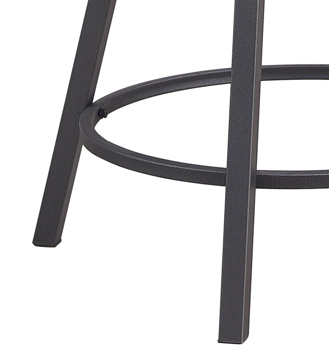 Mila Counter Stool with Swivel Seat, Vegan Leather Fabric, Metal - White