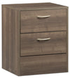 Arlo Bedside 2-Drawer Nightstand, 18.3\"W x 22\"H, Made in Canada - Grey/Brown
