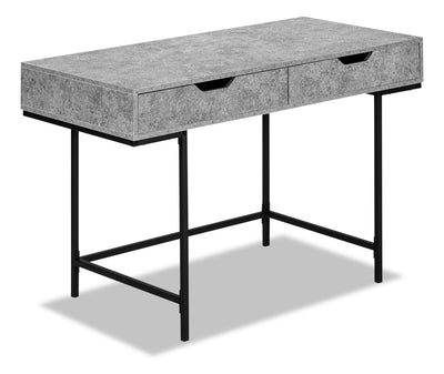 Butler Desk - Grey Stone-Look