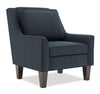 Made in Canada Sofa Lab Customizable Club 29\" Linen-Look FabricAccent Chair with Wood Legs - Luna Sailor Blue