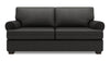 Made in Canada Customizable Sofa Lab Roll 76\" Linen-Look Fabric Condo Size Sofa with Rolled Arms - Luna Kohl Grey