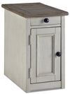Colby 14\" Rustic Chairside Table with Storage - Two Tone Wood