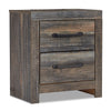 Abby Bedside 2-Drawer Nightstand with USB Port, 21.8\"W x 24.5\"H- Brown