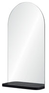 Rounded Black Mirror with Shelf - 20\" x 36\"