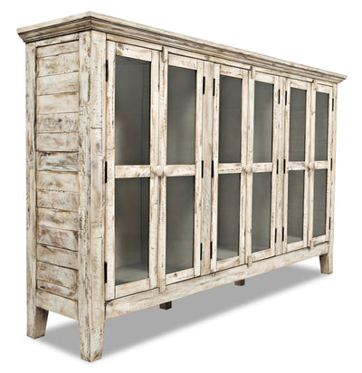 Rocco Cream Accent Cabinet – Large - Rustic style Accent Cabinet in Cream Acacia