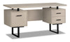 Teagan 60\" Reversible Office Desk with 3-Drawers - Light Taupe