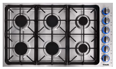 Thor Kitchen 36" Professional 6-Burner Gas Cooktop - TGC3601