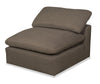 Eclipse Modular 38\" Linen-Look Fabric Armless Chair with Reversible Feather Down Cushions - Slate Grey