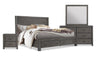 Koda 6pc Bedroom Set with Storage Bed, Dresser, Mirror & Nightstand, Wooden, Grey - King Size