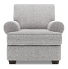 Made in Canada Sofa Lab Customizable Roll 42\" Linen-Look Fabric Chair with Rolled Arms - Luna Domino Grey