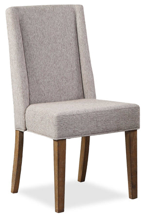 Cedar Dining Chair with Polyester Fabric, Pine Wood - Beige