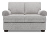 Made in Canada Customizable Sofa Lab Roll 64\" Linen-Look Fabric Loveseat with Rolled Arms - Luna Domino Grey