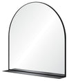 Rounded Black Mirror with Shelf - 35\" x 35\"