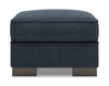 Made in Canada Customizable Sofa Lab Track 24\" Linen-Look Fabric Ottoman - Luna Sailor Blue