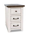 Morgan 16\" Rustic Powered Chairside Table with Storage - White with Reclaimed Wood