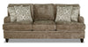 Made in Canada Bellmont 89\" Chenille Fabric Sofa with Reversible Cushions and Wood Legs - Toffee Brown