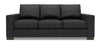 Made in Canada Customizable Sofa Lab Track 85\" Chenille Fabric Sofa Bed with Track Arms - Luxury Charcoal Grey
