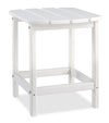 Bask Outdoor Patio End Table - 15\"W, High Density Plastic, UV & Weather Resistant - White