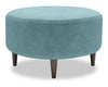Made in Canada Customizable Sofa Lab The Curve 31\" Velvet Fabric Ottoman - Sea Blue