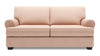 Made in Canada Customizable Sofa Lab Roll 76\" Linen-Look Fabric Condo Size Sofa with Rolled Arms - Pax Rose Pink