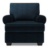 Made in Canada Sofa Lab Customizable Roll 42\" Chenille Fabric Chair with Rolled Arms - Luxury Indigo Blue