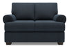 Made in Canada Customizable Sofa Lab Roll 64\" Linen-Look Fabric Loveseat with Rolled Arms - Luna Sailor Blue