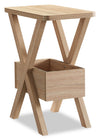 Torry 11.5\" Chairside Table with Cubby - Taupe